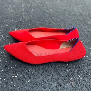 Rothy’s red pointed toe ballet flats size 8.5W